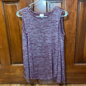 Purple cold shoulder top